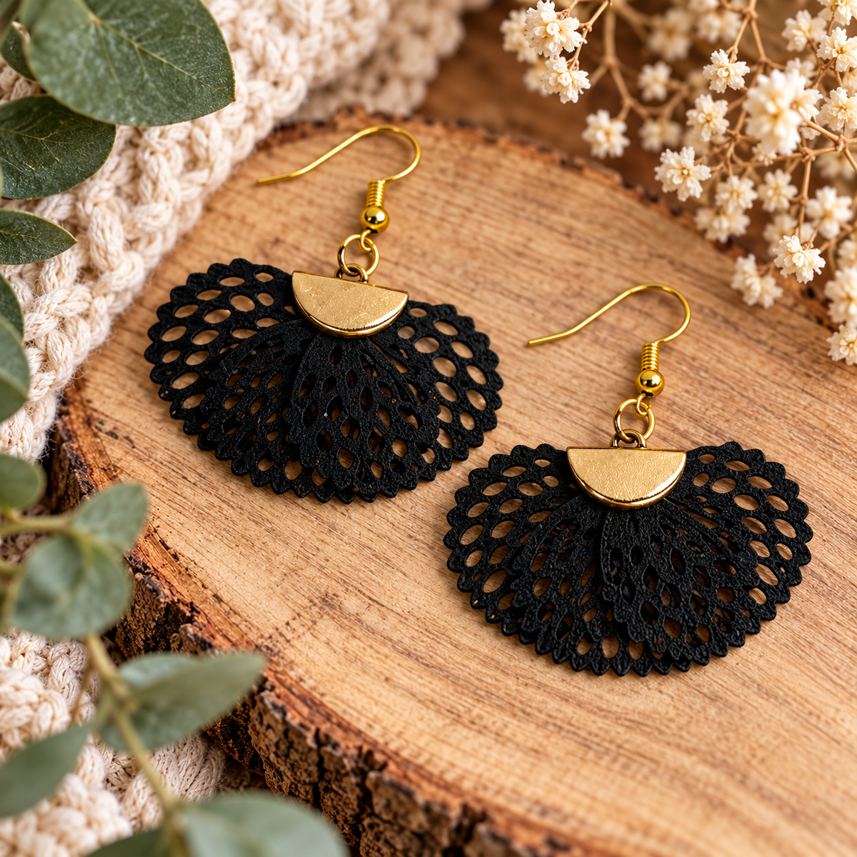 Lace Fan Earrings