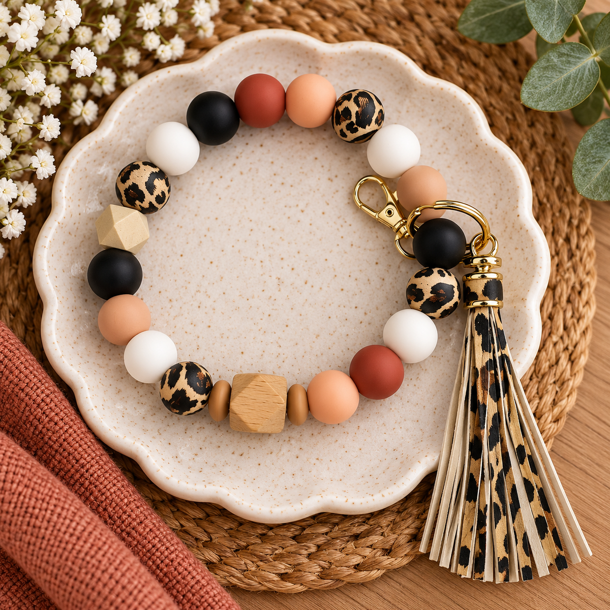Silicone Bead Wristlets w/ Tassels