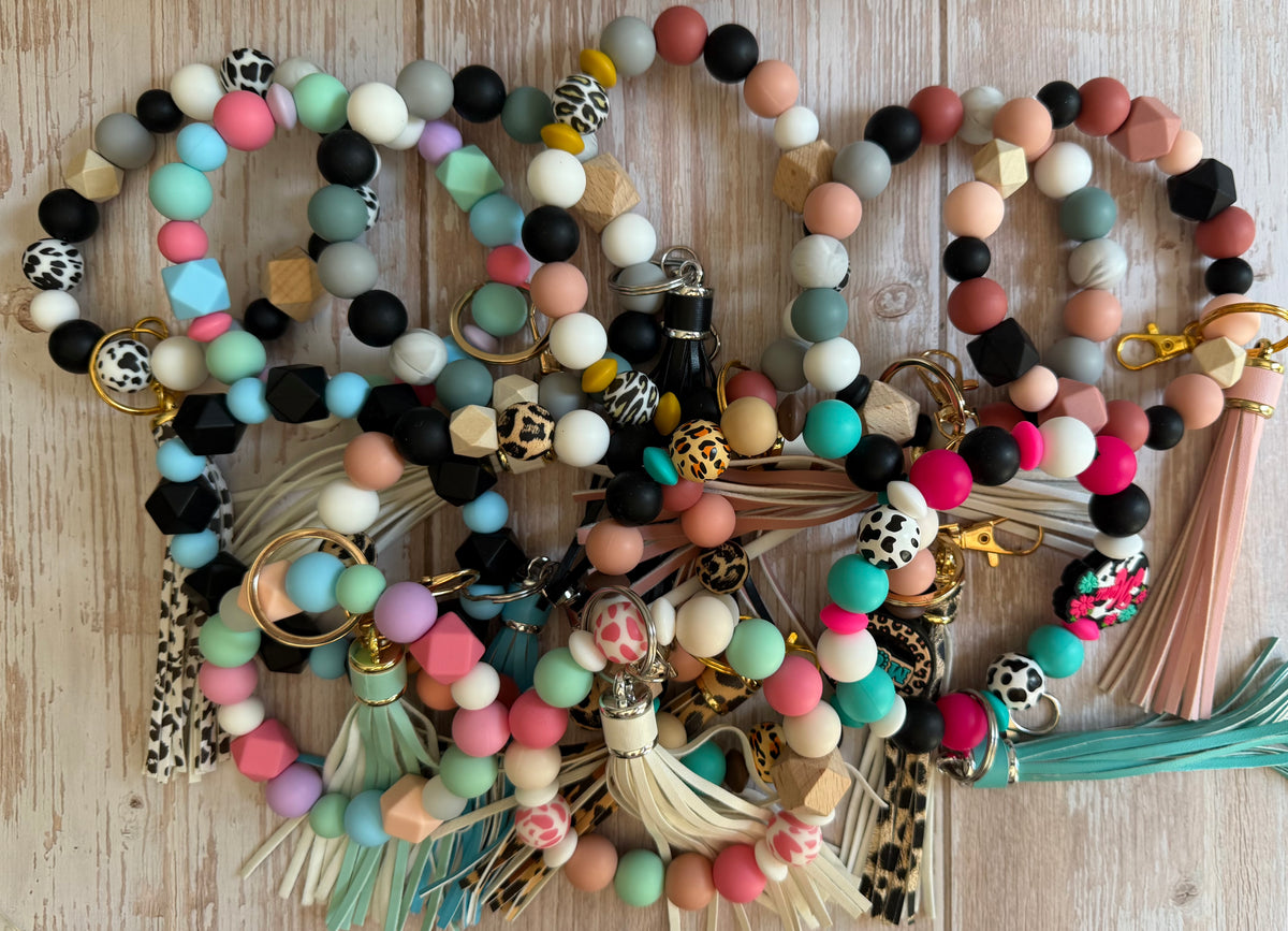 Silicone Bead Wristlets w/ Tassels