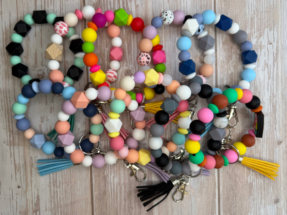 Silicone Bead Wristlets w/ Tassels