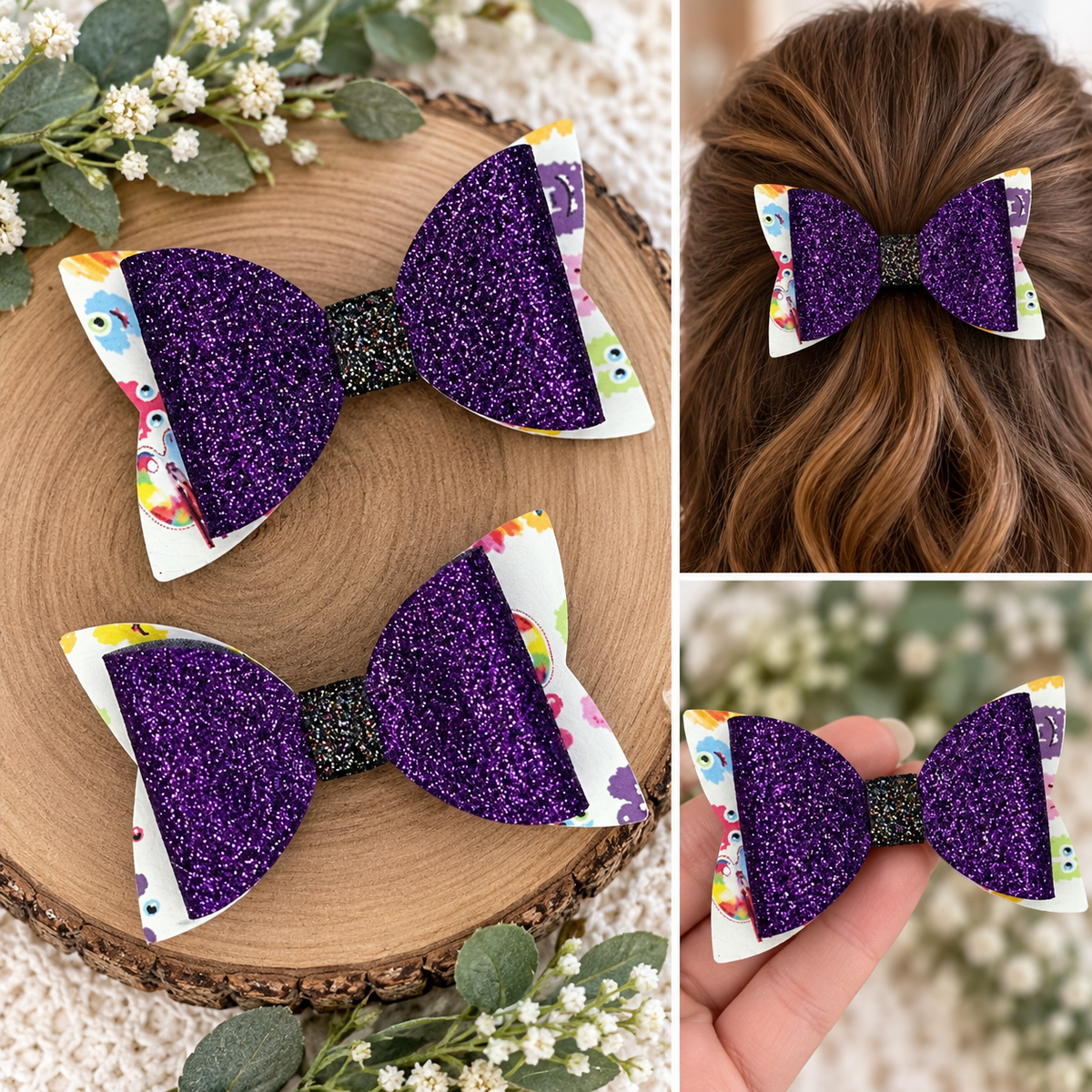 Funny Letter Hair Bows