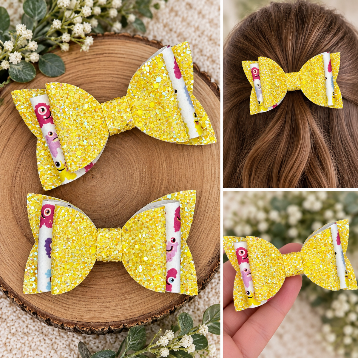 Funny Letter Hair Bows