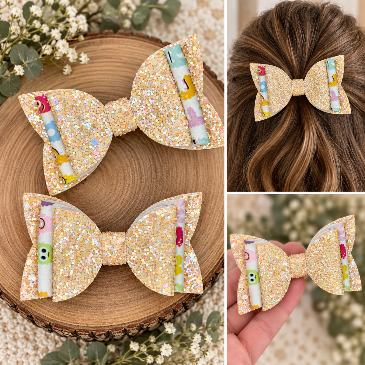 Funny Letter Hair Bows