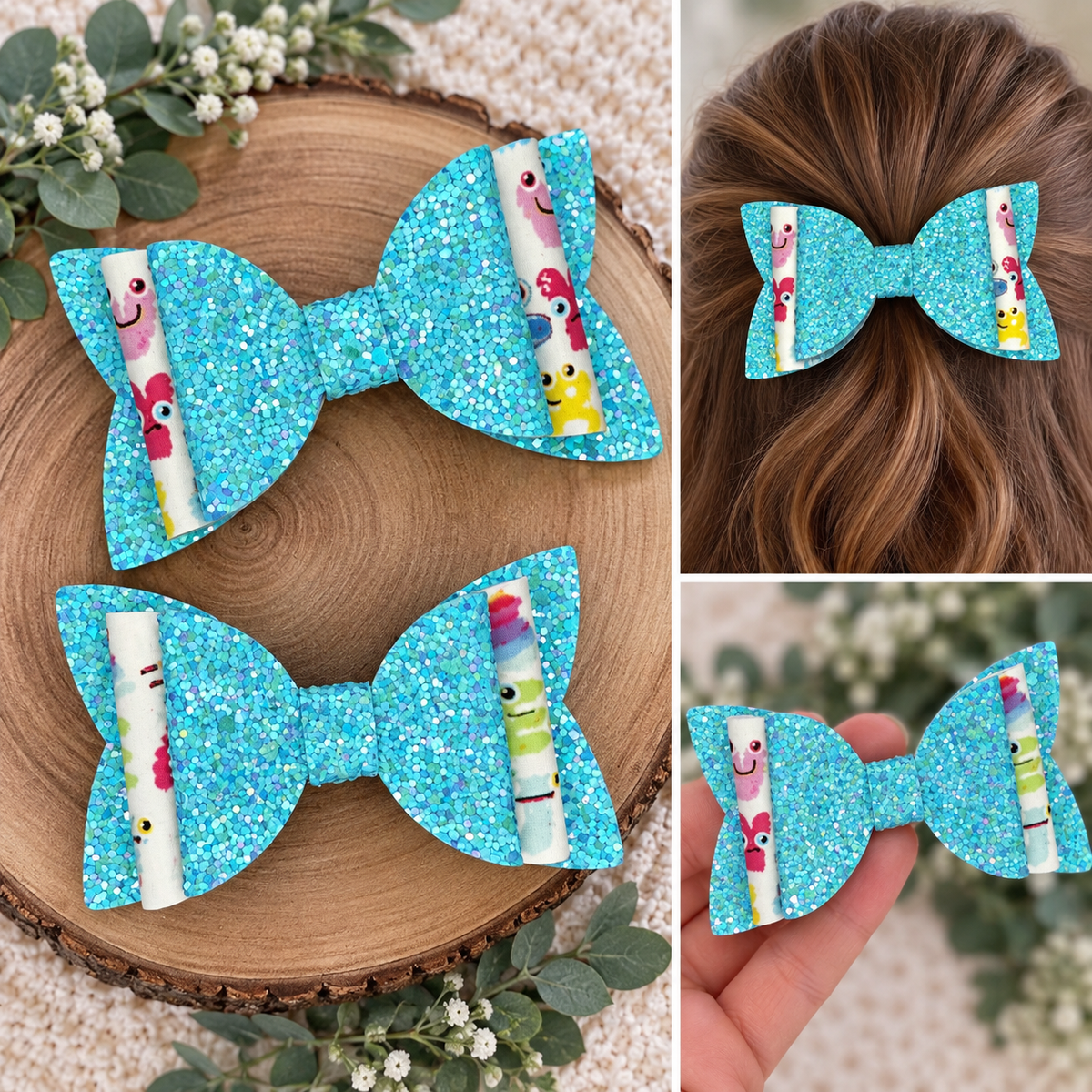 Funny Letter Hair Bows