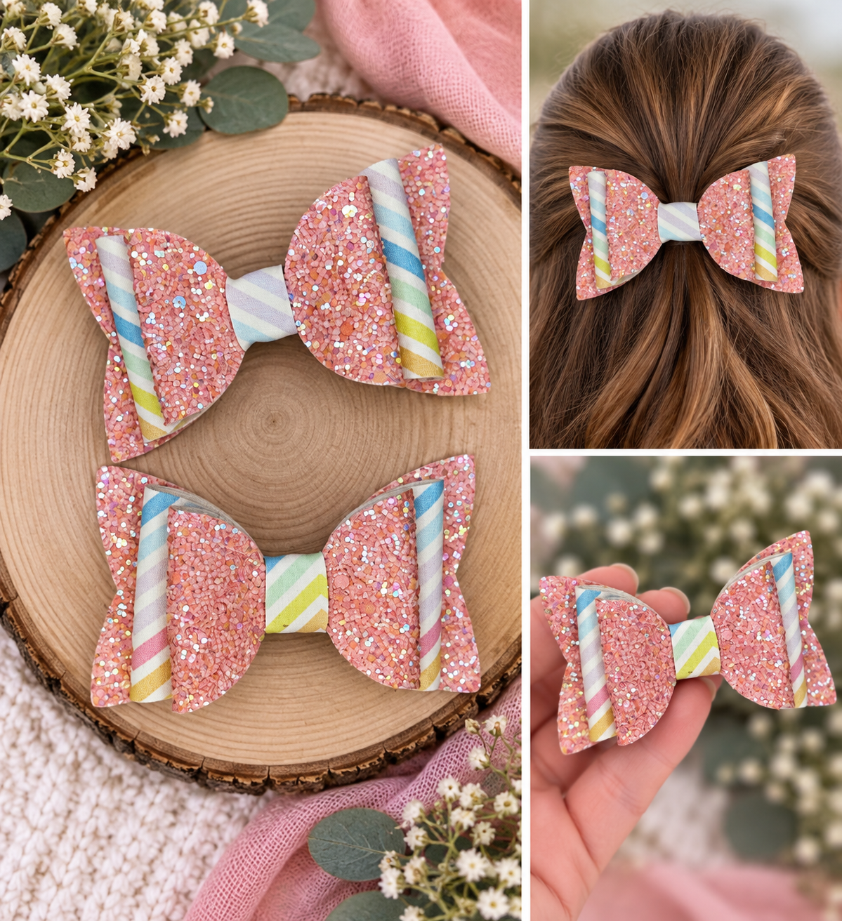 Pastel Chevron Hair Bows