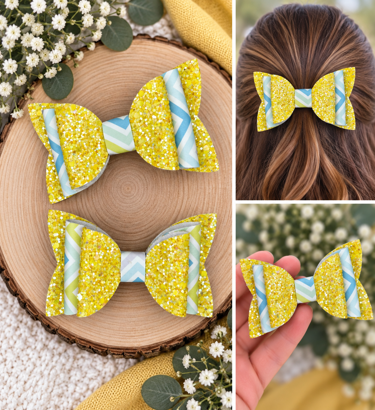 Pastel Chevron Hair Bows