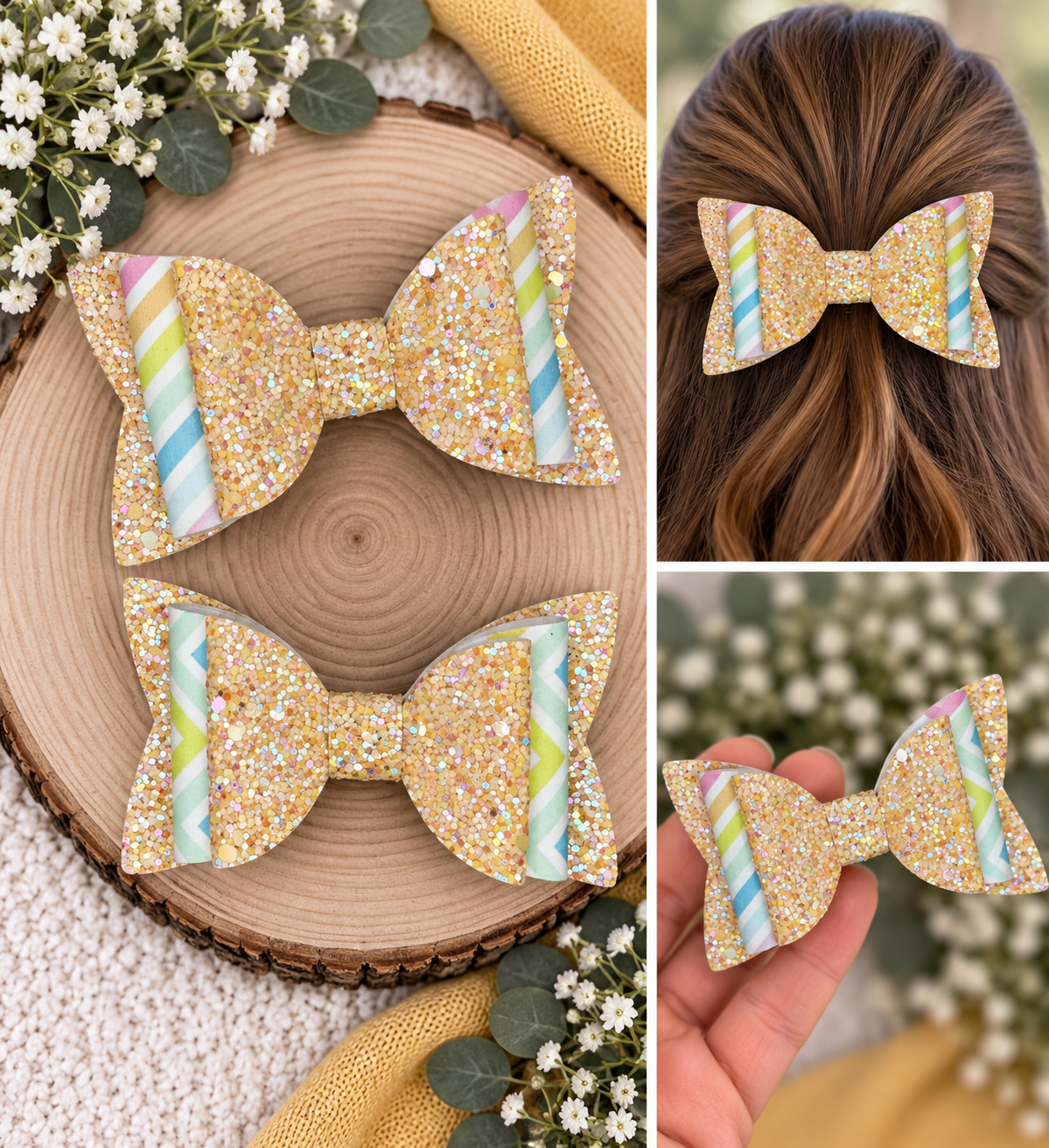 Pastel Chevron Hair Bows