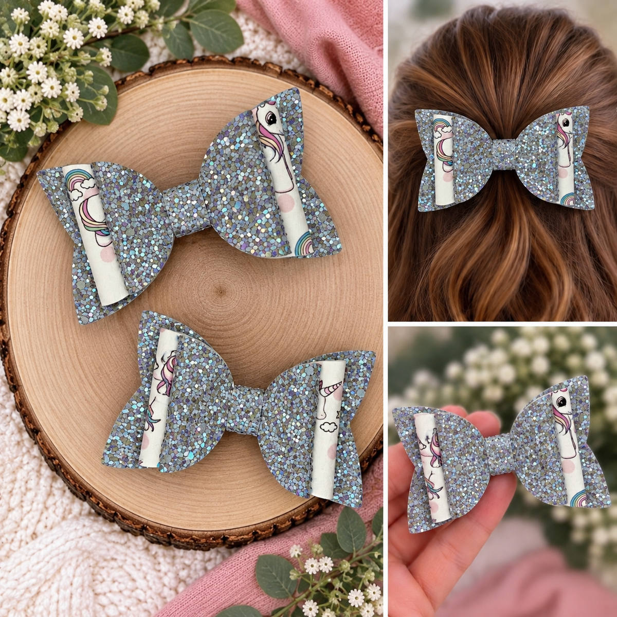 Toy Unicorn Hair Bows