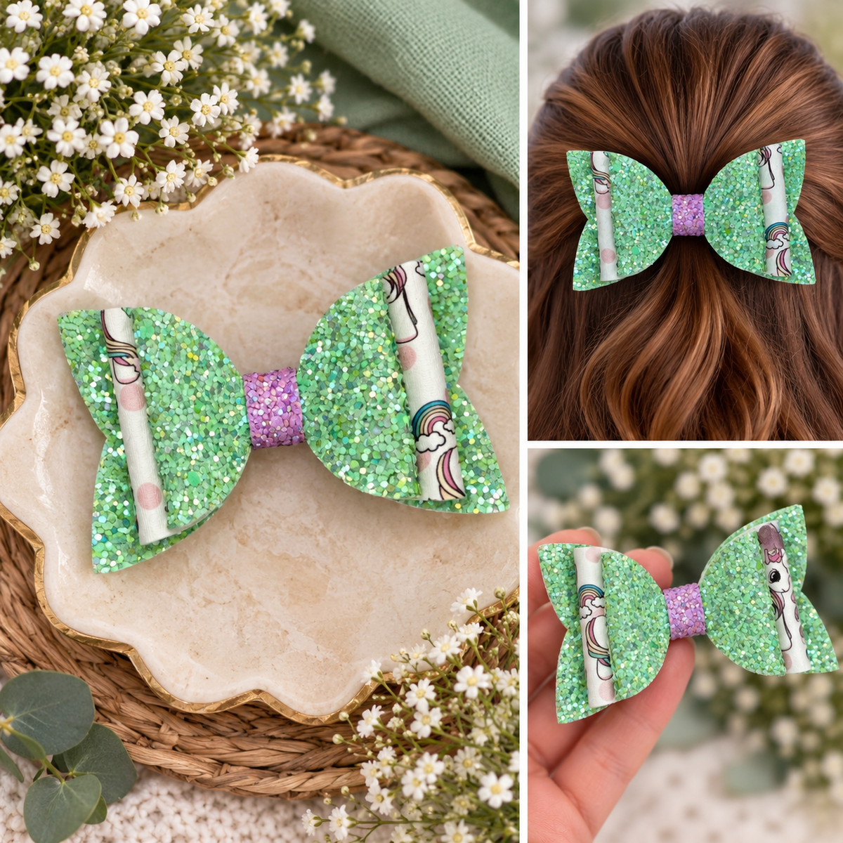 Toy Unicorn Hair Bows