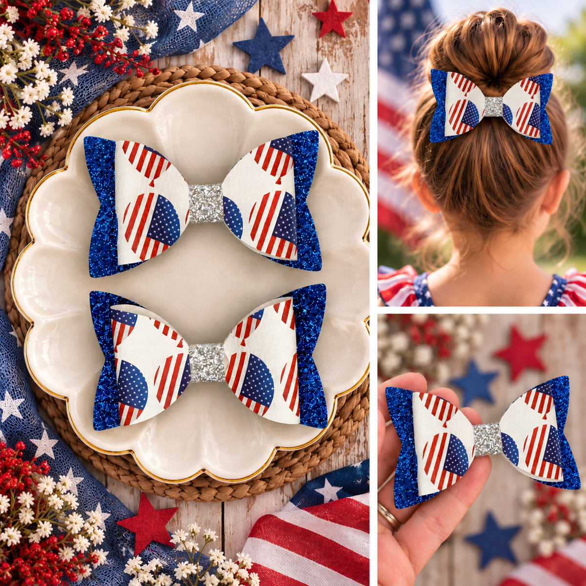 July 4th Hair Bows