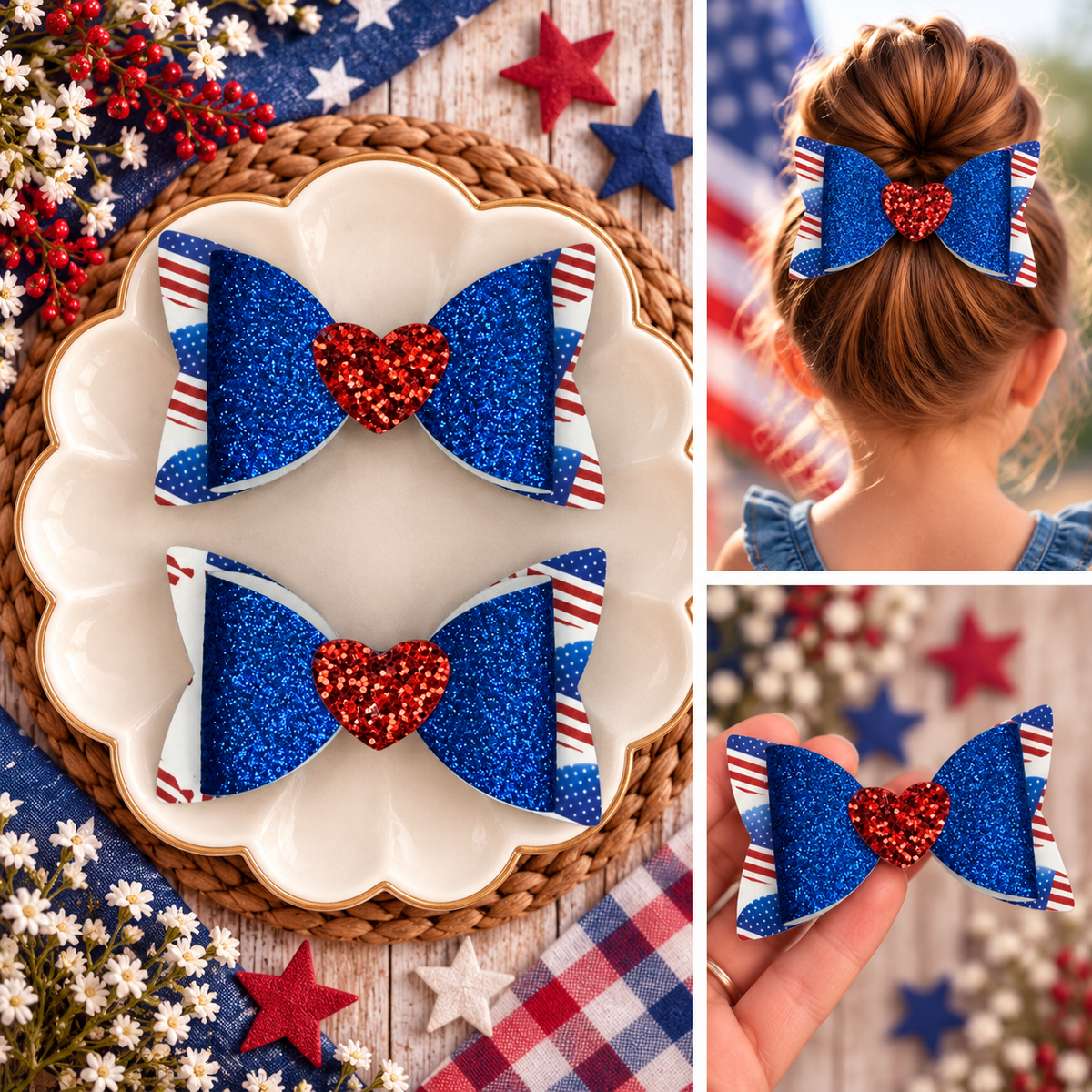 July 4th Hair Bows