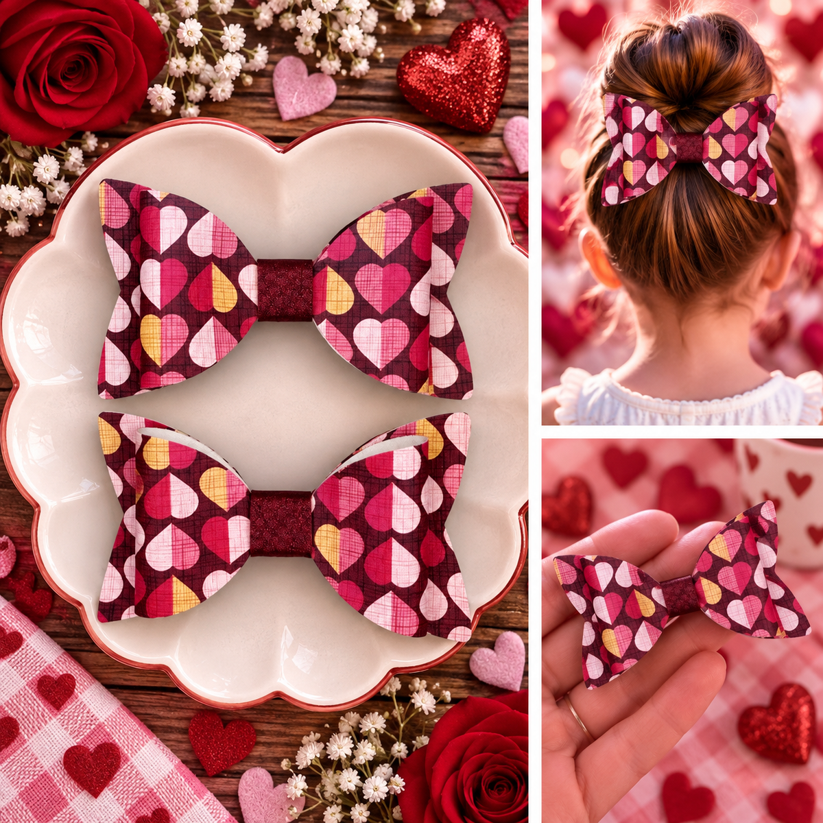 Valentines Day Hair Bows