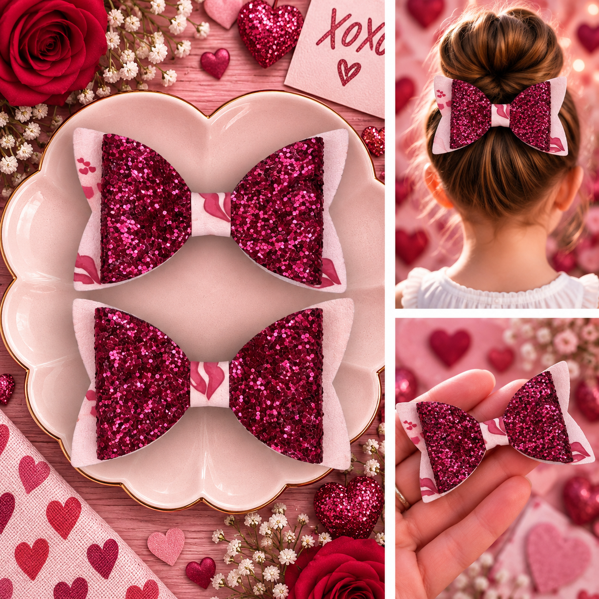 Valentines Day Hair Bows