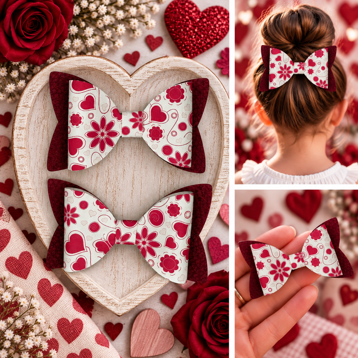 Valentines Day Hair Bows