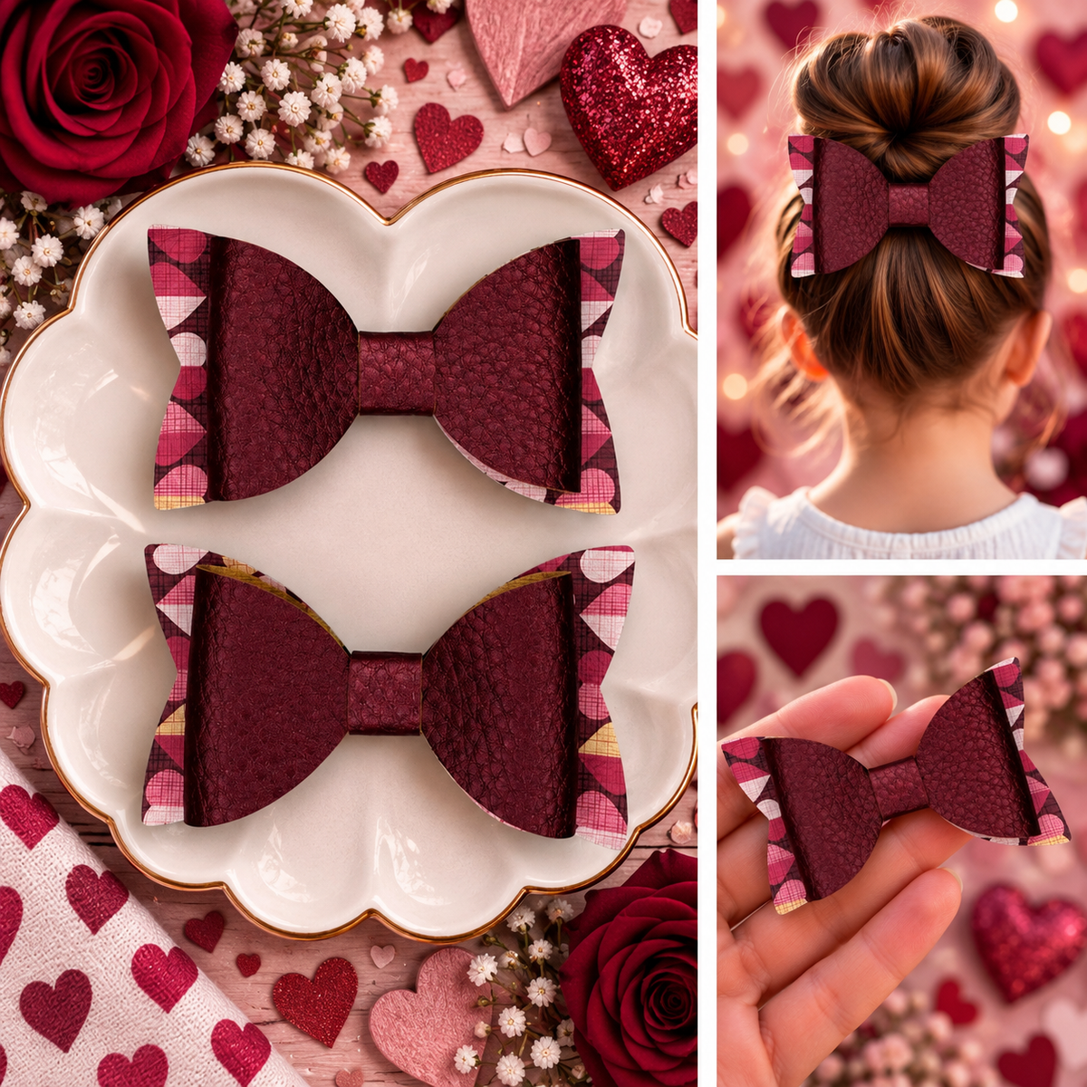 Valentines Day Hair Bows