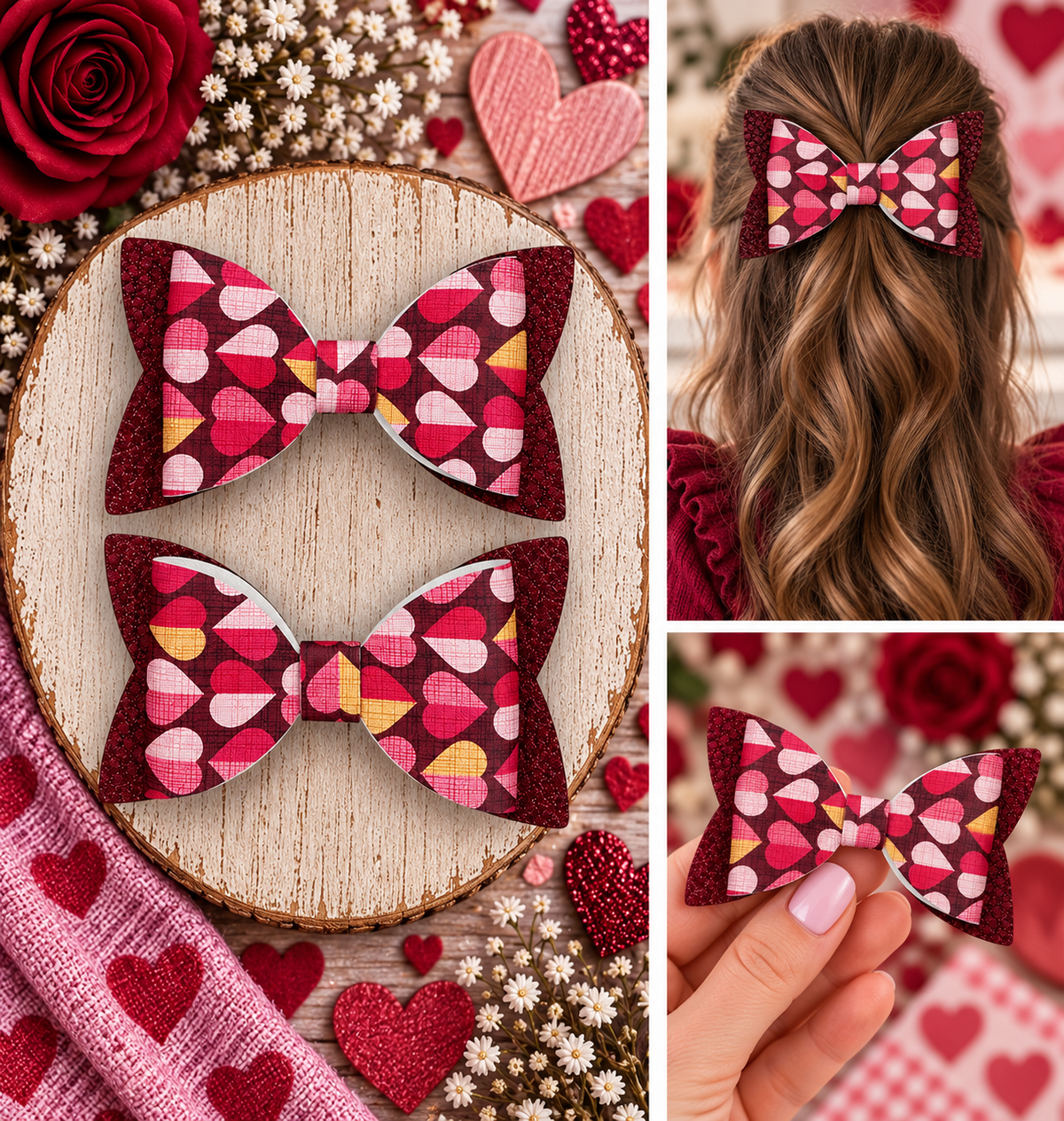 Valentines Day Hair Bows