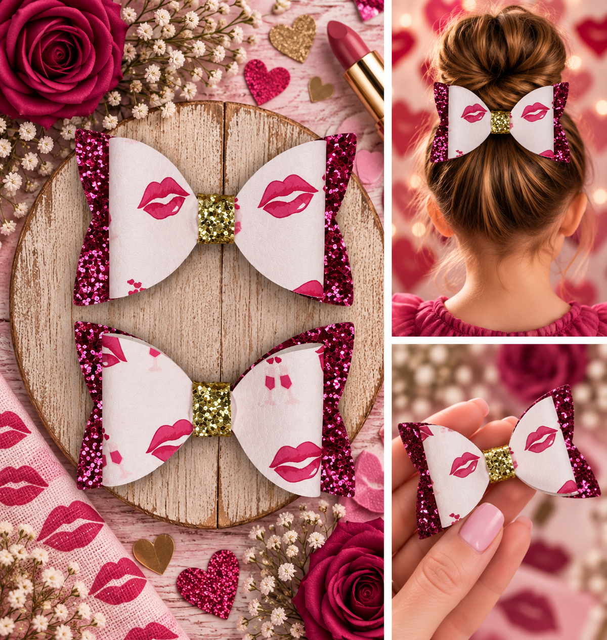 Valentines Day Hair Bows