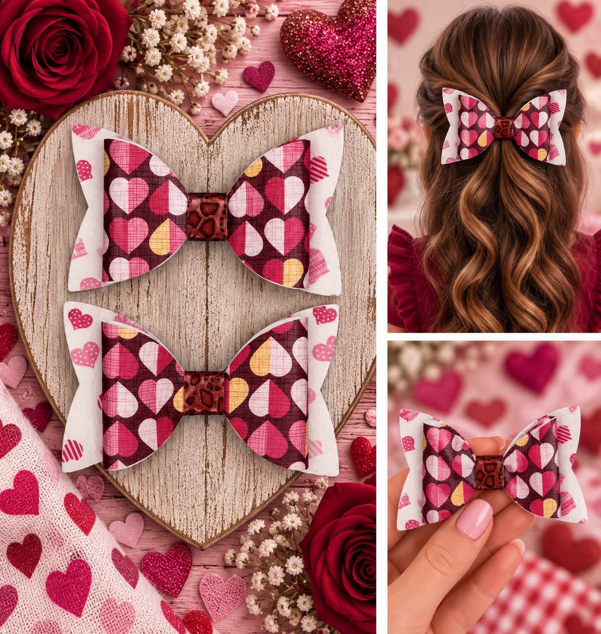 Valentines Day Hair Bows