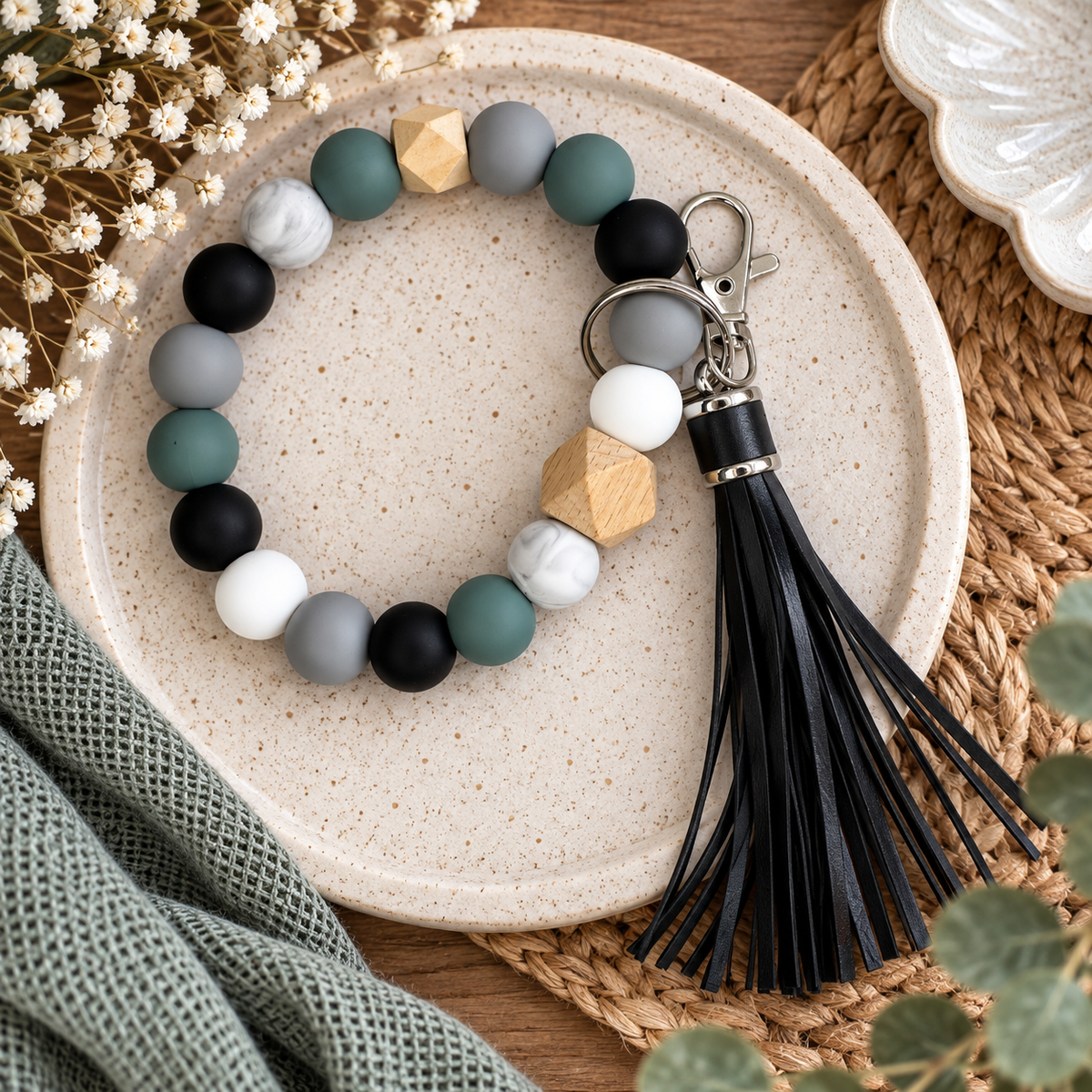 Silicone Bead Wristlets w/ Tassels