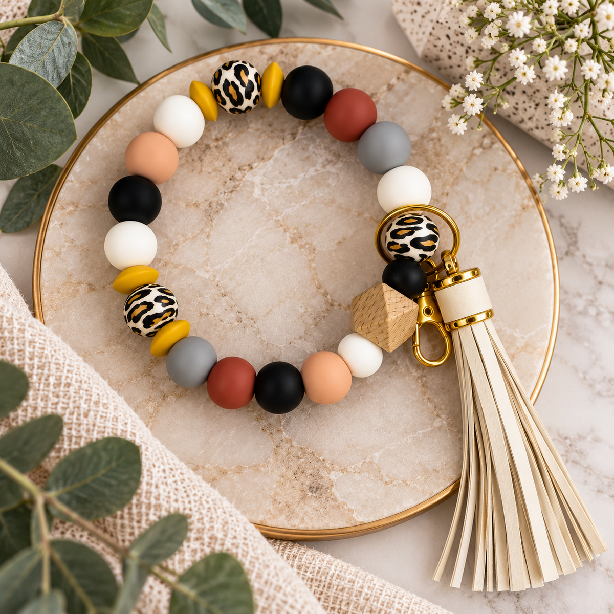Silicone Bead Wristlets w/ Tassels