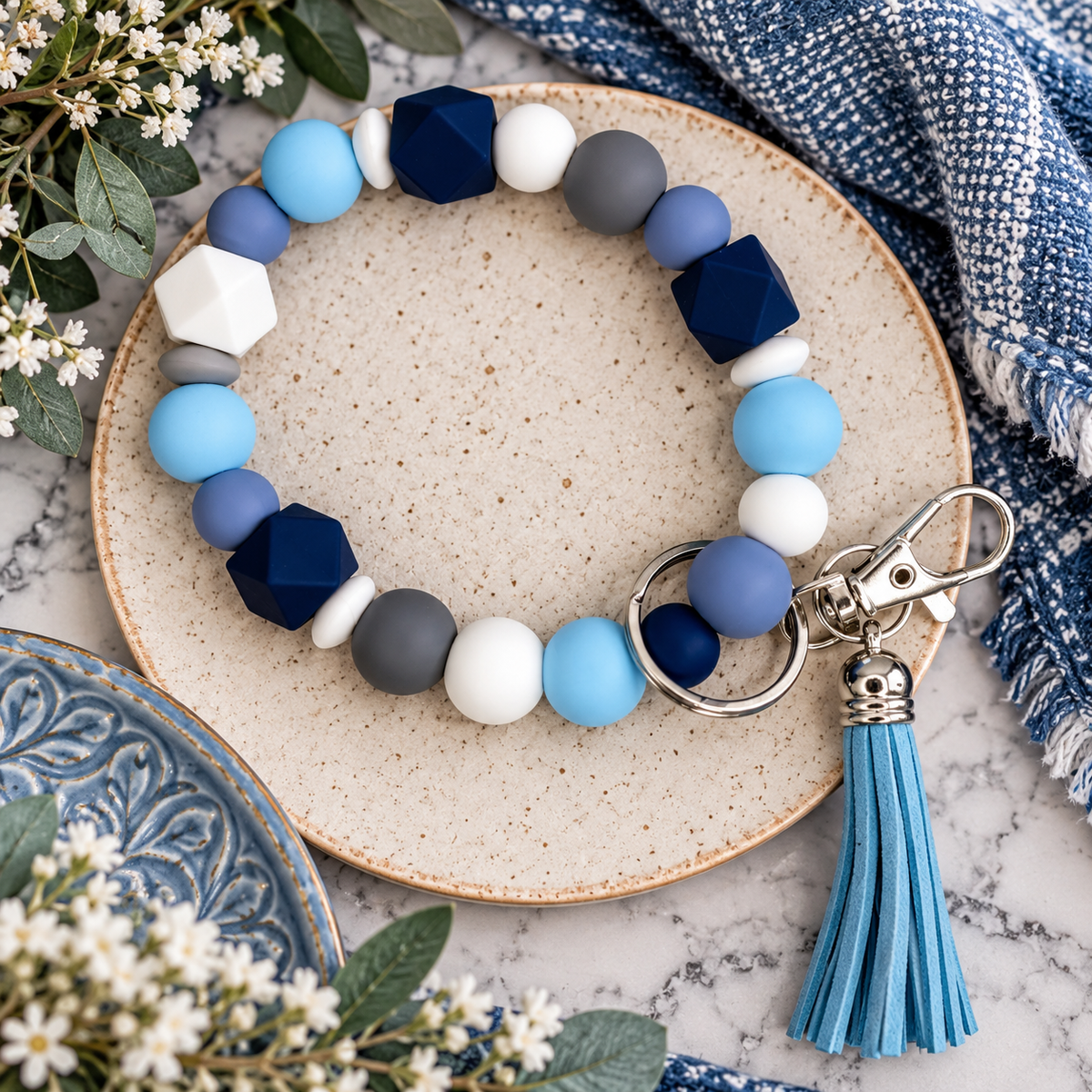 Silicone Bead Wristlets w/ Tassels