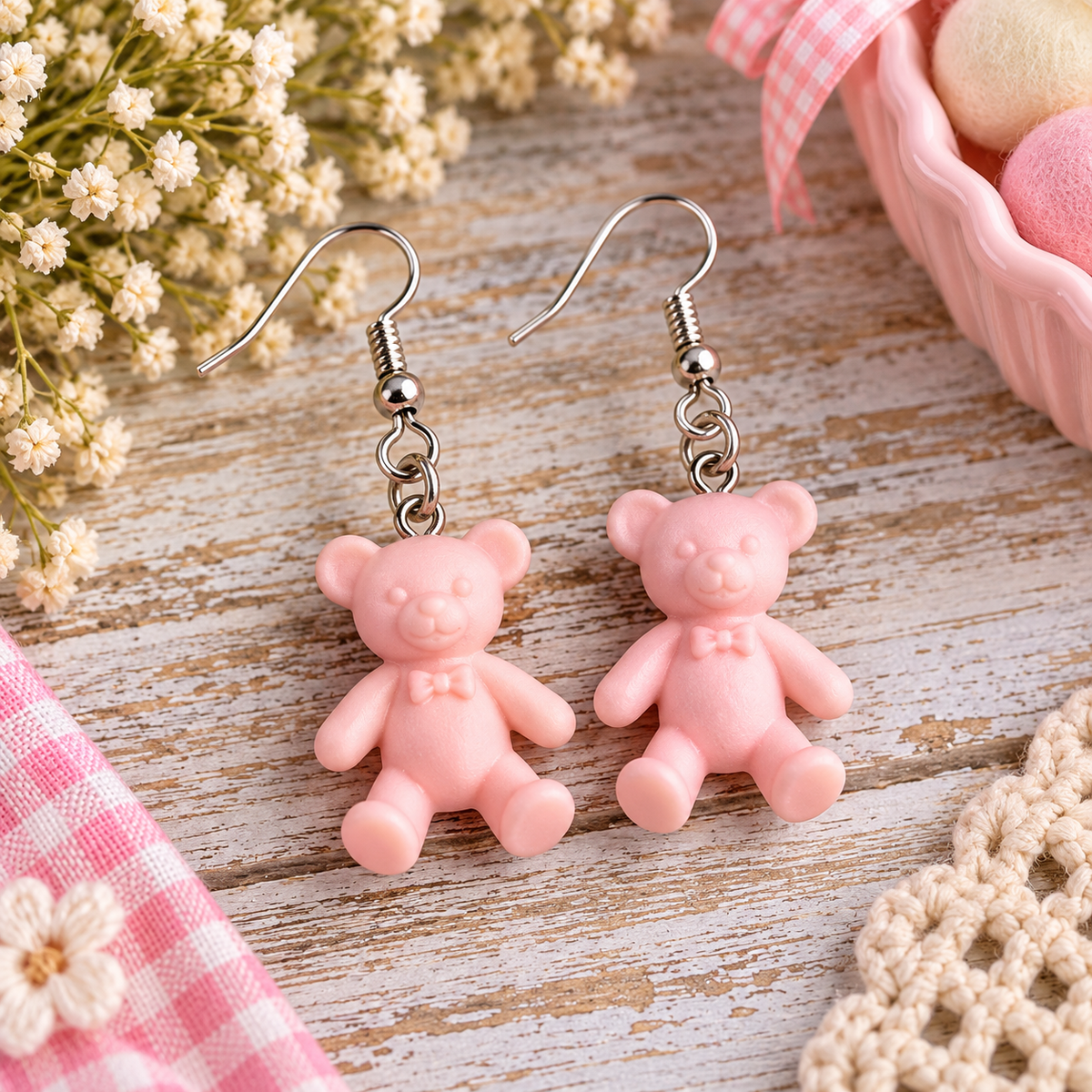 Candy & Teddy Bear Resin Earrings