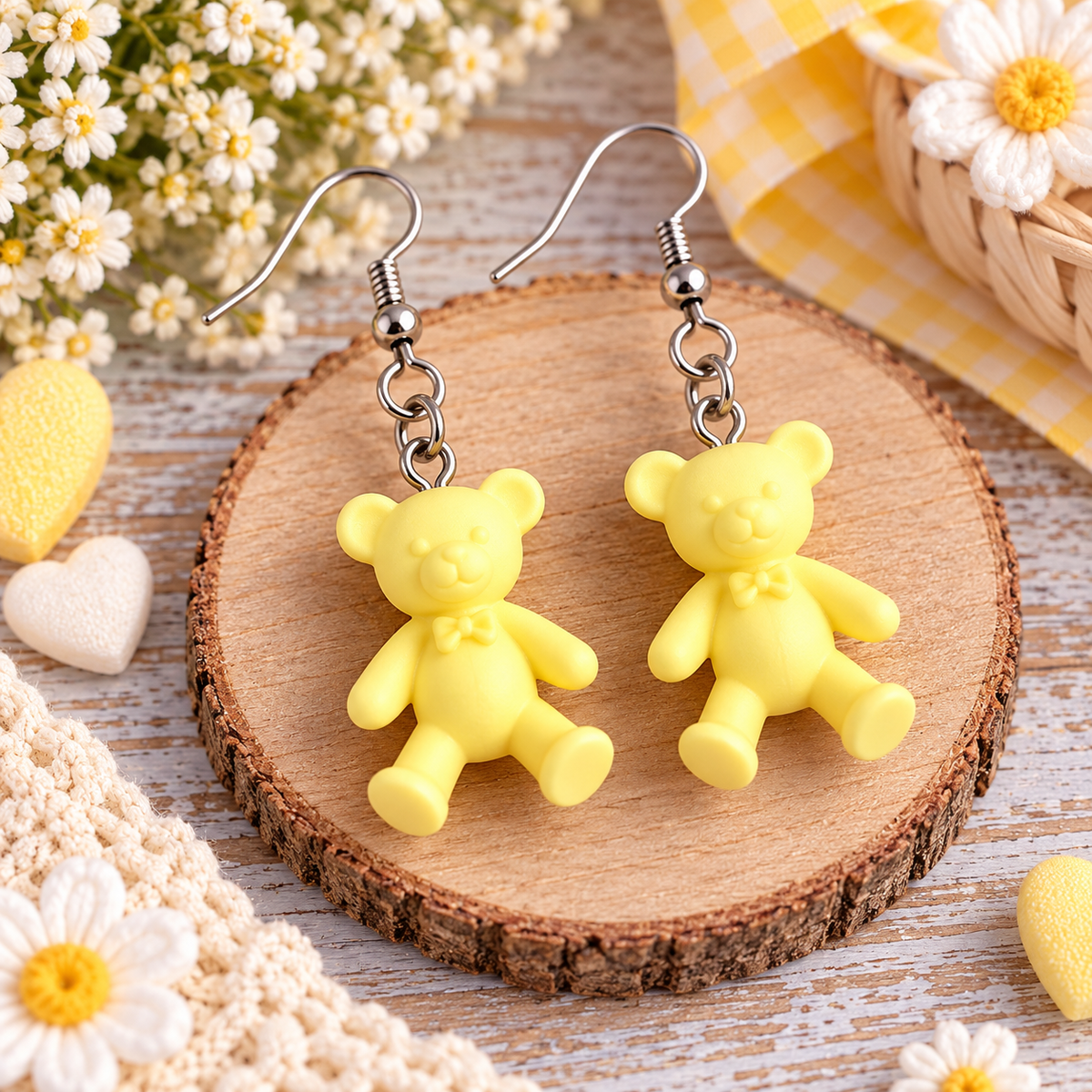 Candy & Teddy Bear Resin Earrings
