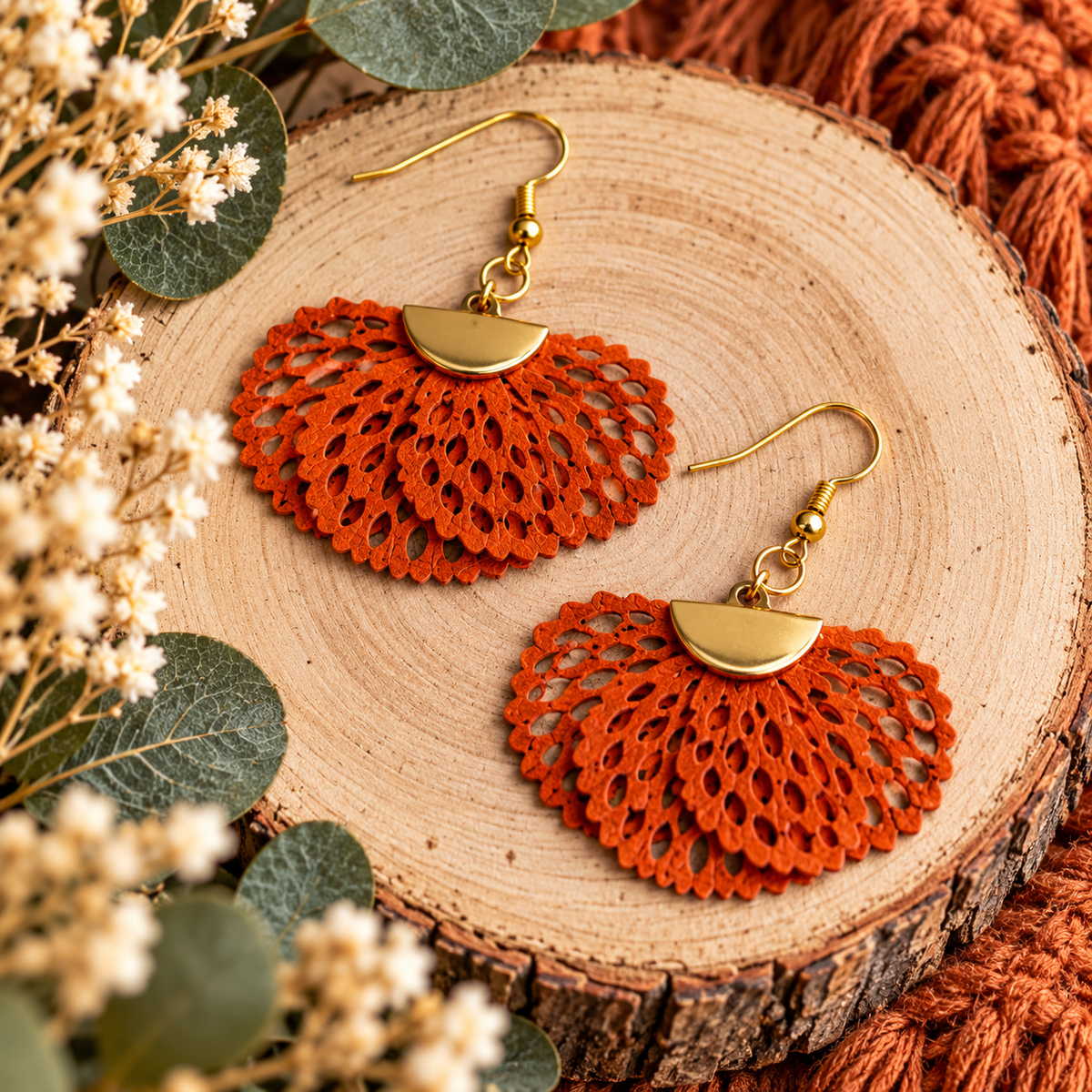 Lace Fan Earrings