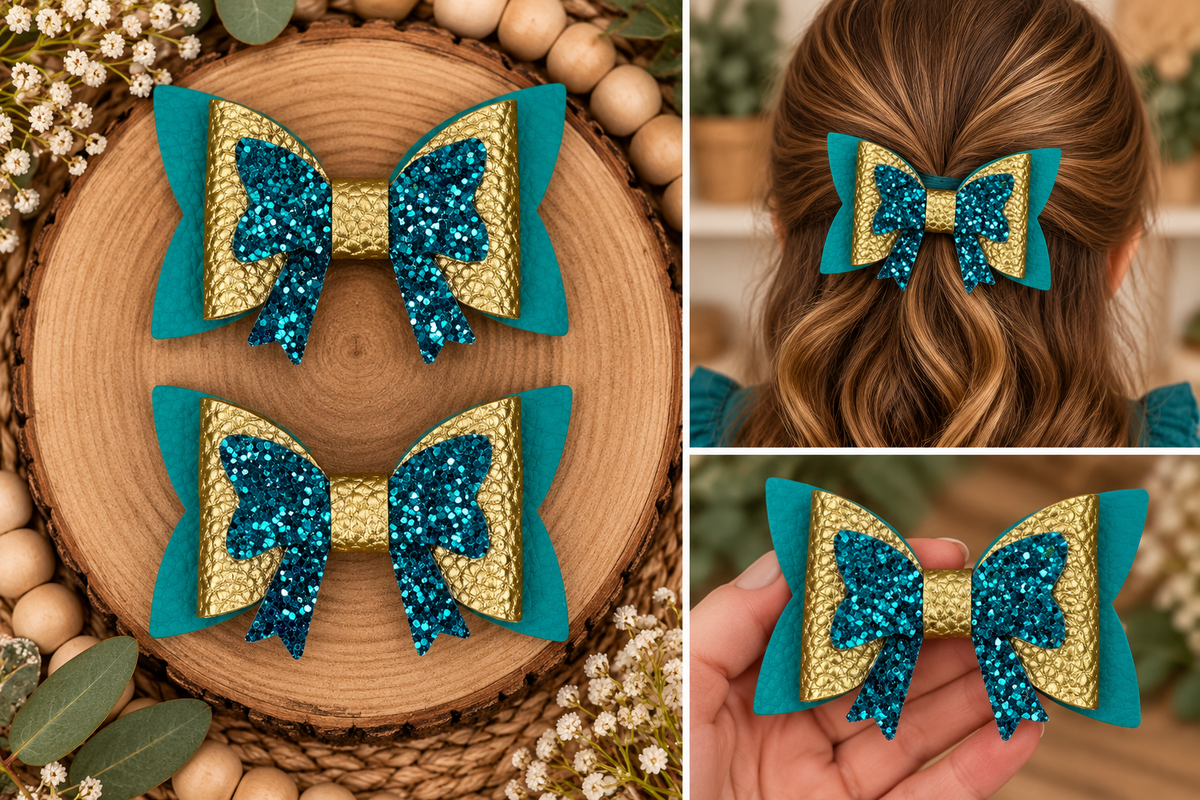 Everyday Hair Bows w/ Glitter