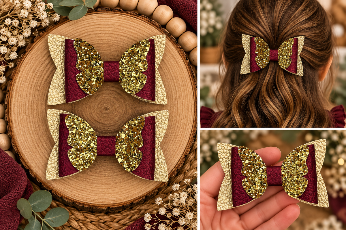 Everyday Hair Bows w/ Glitter
