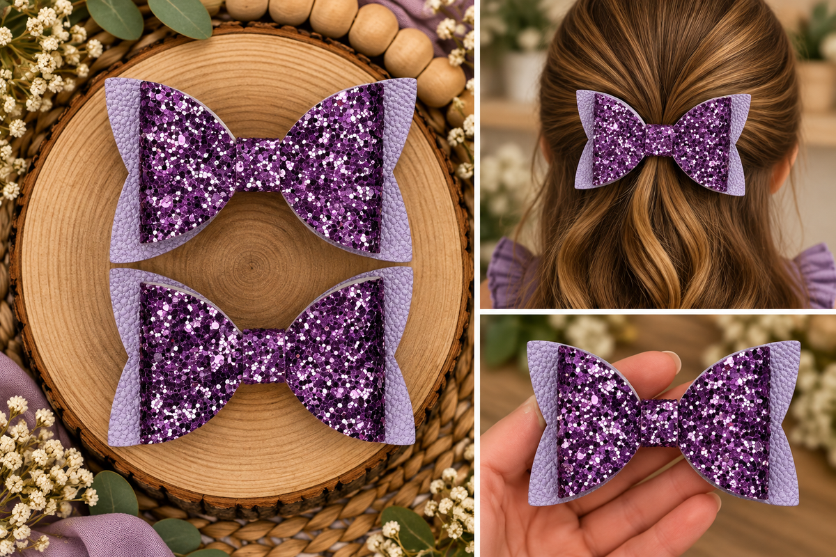 Everyday Hair Bows w/ Glitter