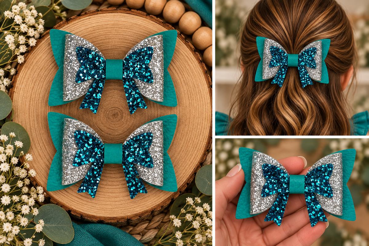 Everyday Hair Bows w/ Glitter