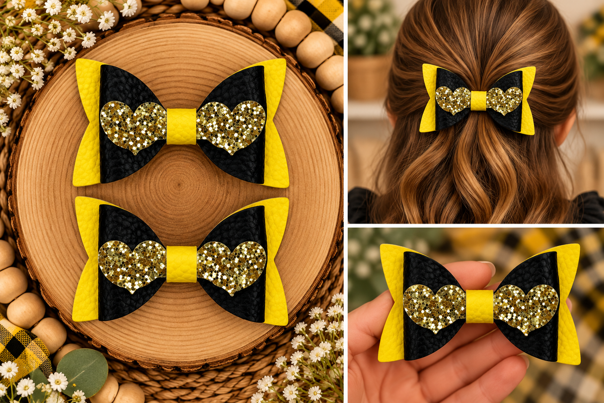 Everyday Hair Bows w/ Glitter