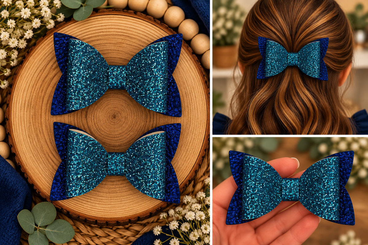 Everyday Hair Bows w/ Glitter