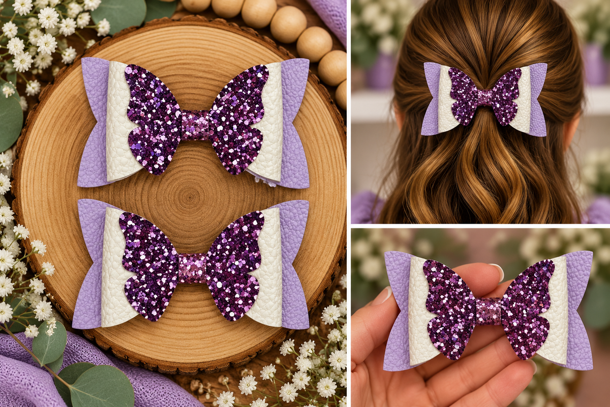 Everyday Hair Bows w/ Glitter