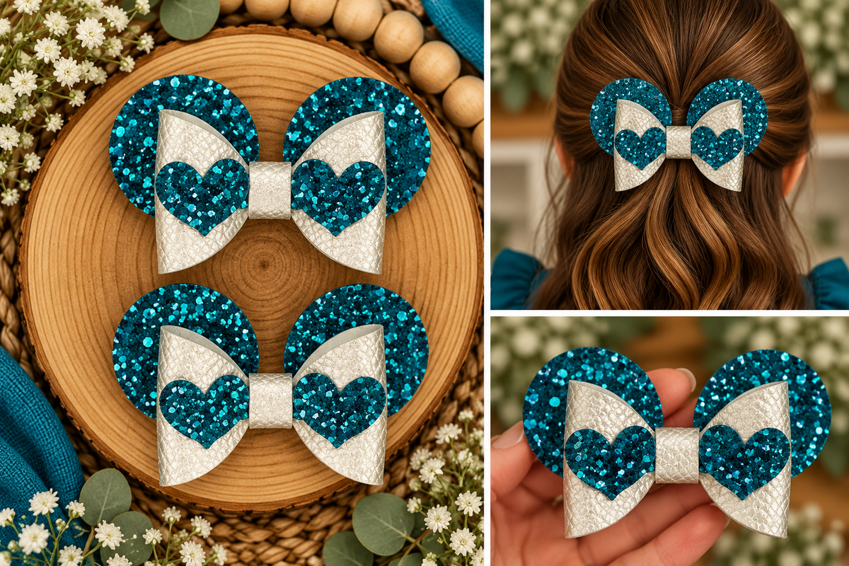 Everyday Hair Bows w/ Glitter
