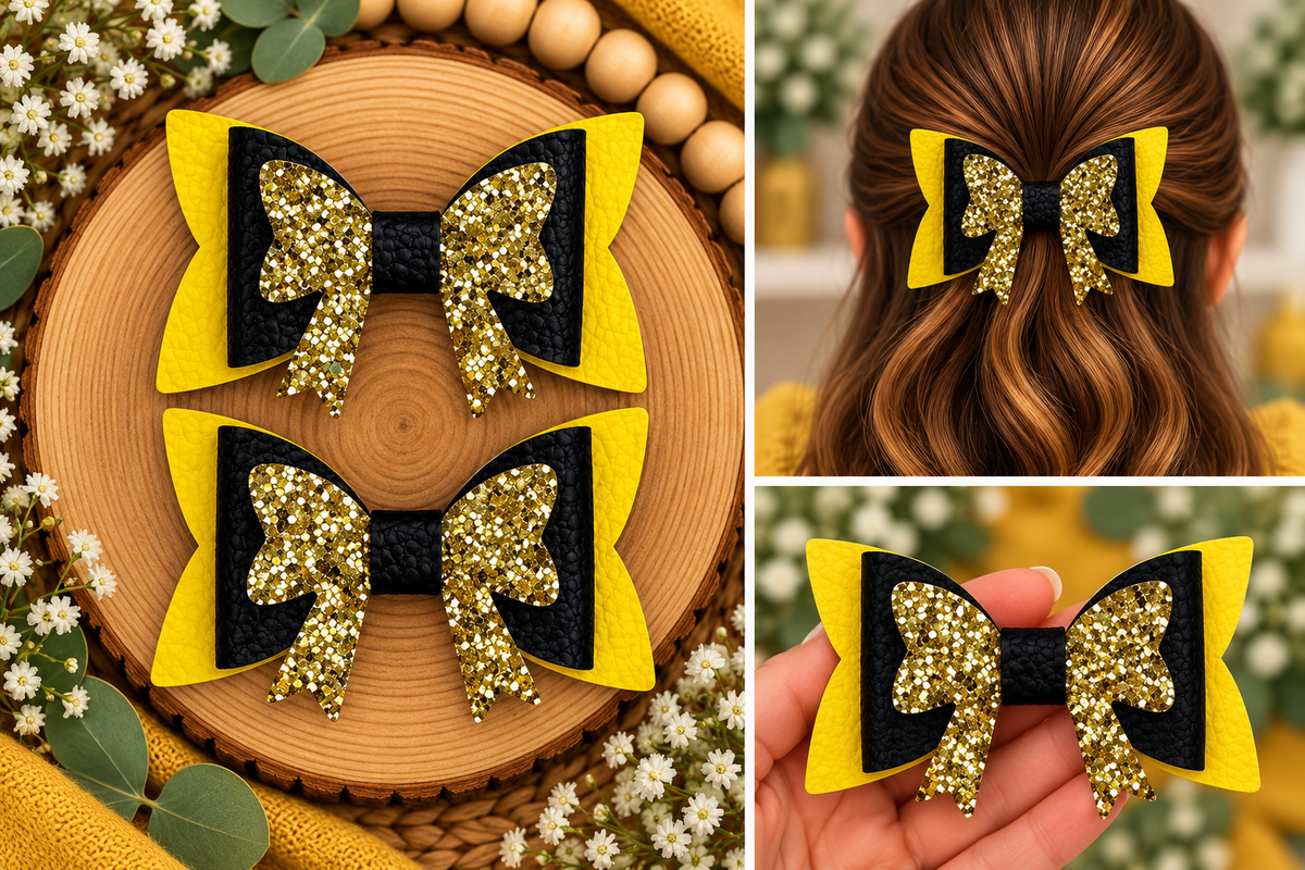 Everyday Hair Bows w/ Glitter