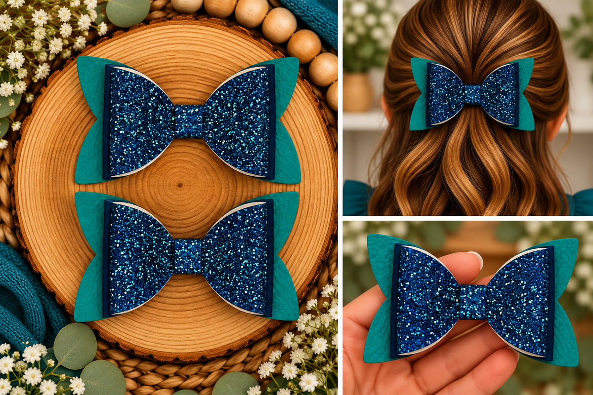 Everyday Hair Bows w/ Glitter