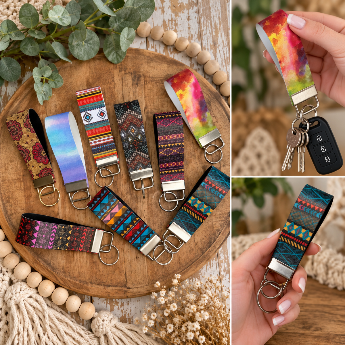 Faux Leather Key Fob Key Chains